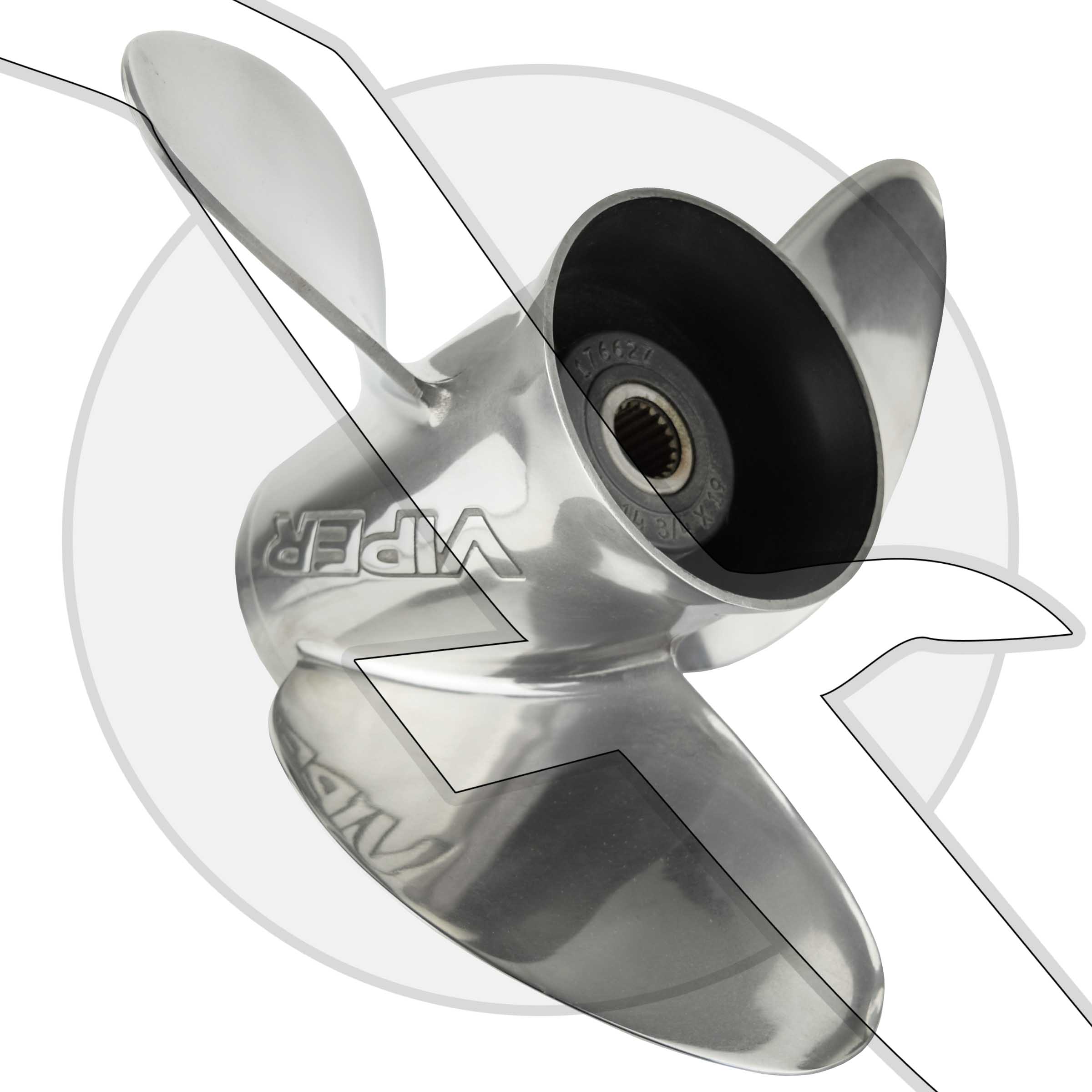 19 Pitch Stainless Steel Viper Propeller for Volvo Penta SX SS Prop eBay