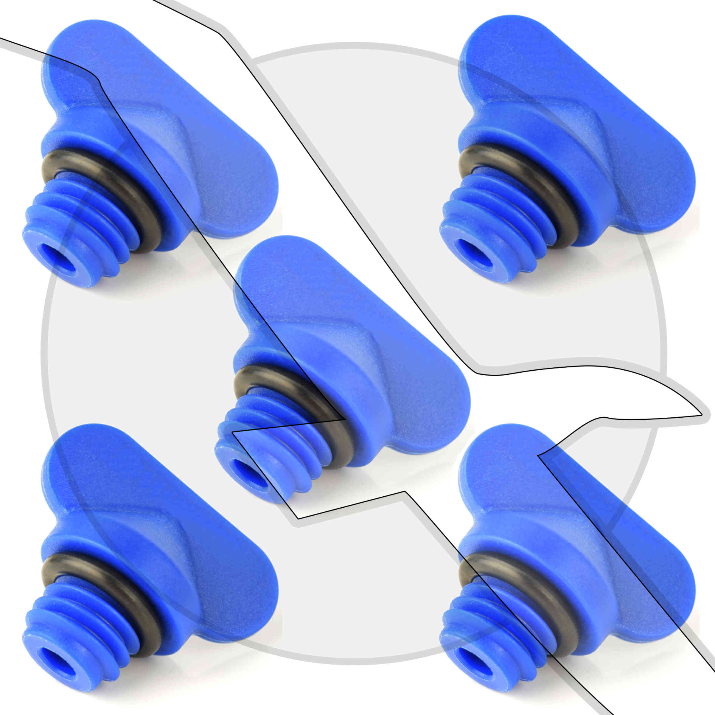 NEW OEM Mercruiser Manifold and Block Drain Blue Plug Kit 8M0119211 1