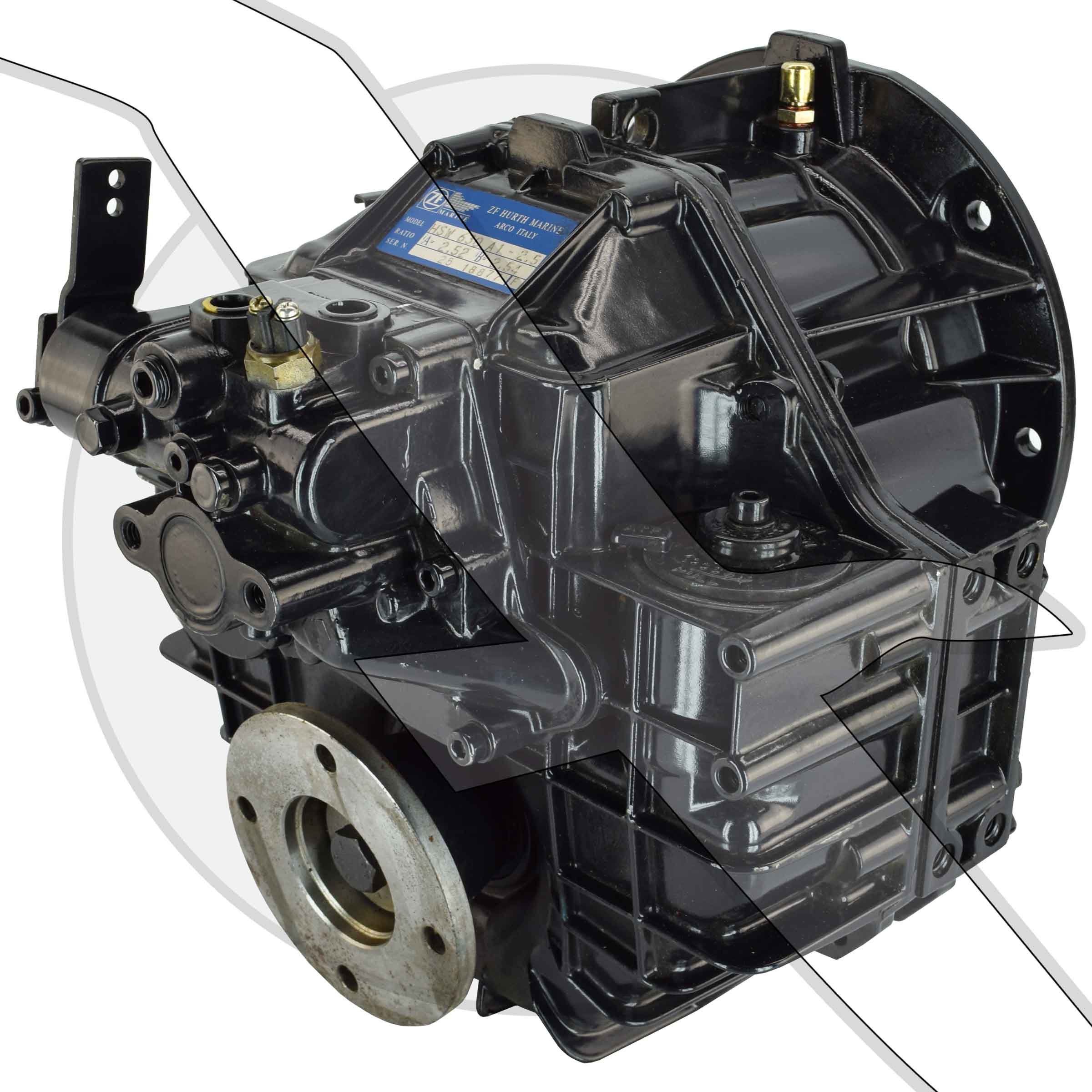 ZF Hurth HSW 630 A1 2.5 Ratio Reverse Gear Transmission 63A Yanmar