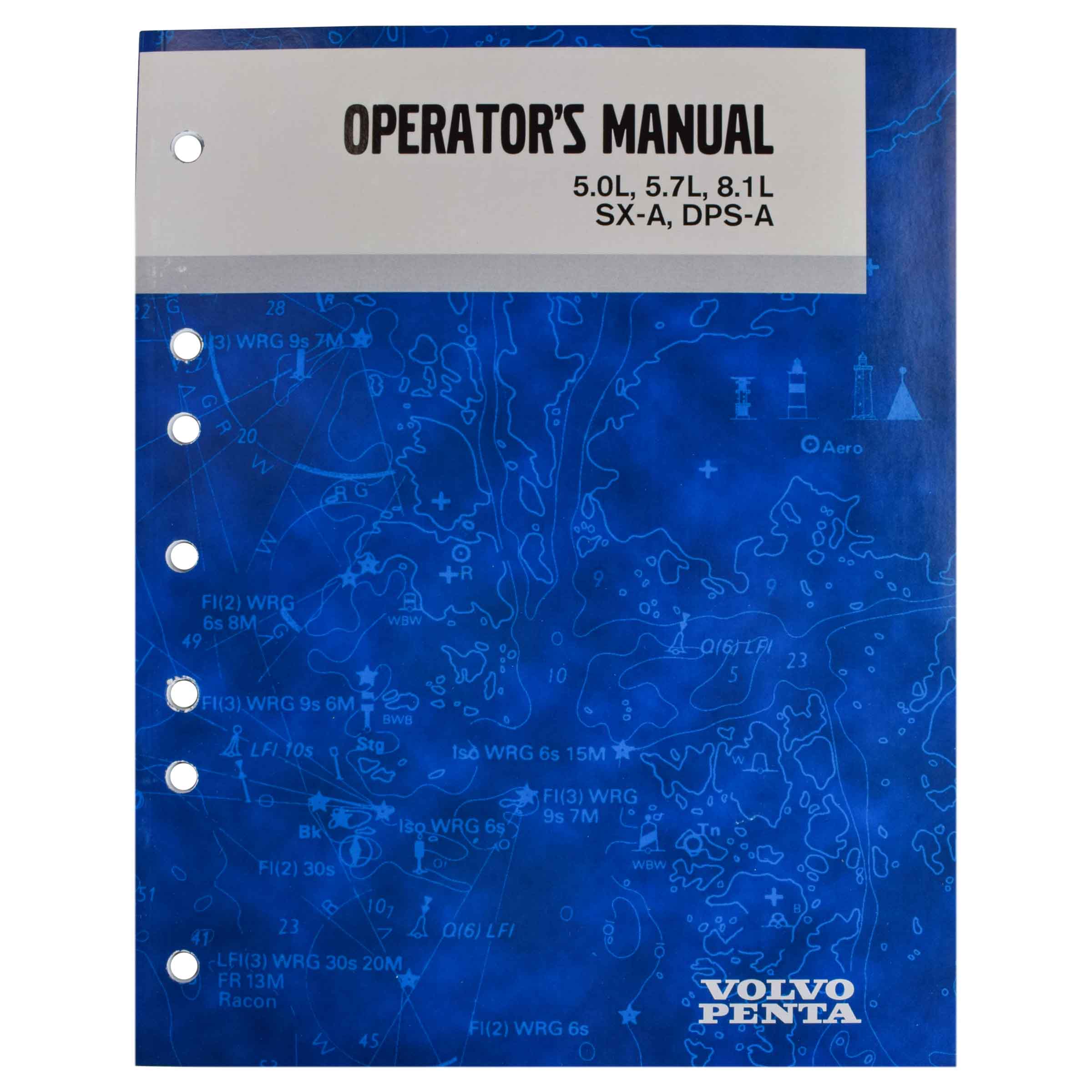 Volvo Penta Genuine Oem 5 0l 5 7l 8 1l Sx A Dps A Operators Manual 47700837 Ebay