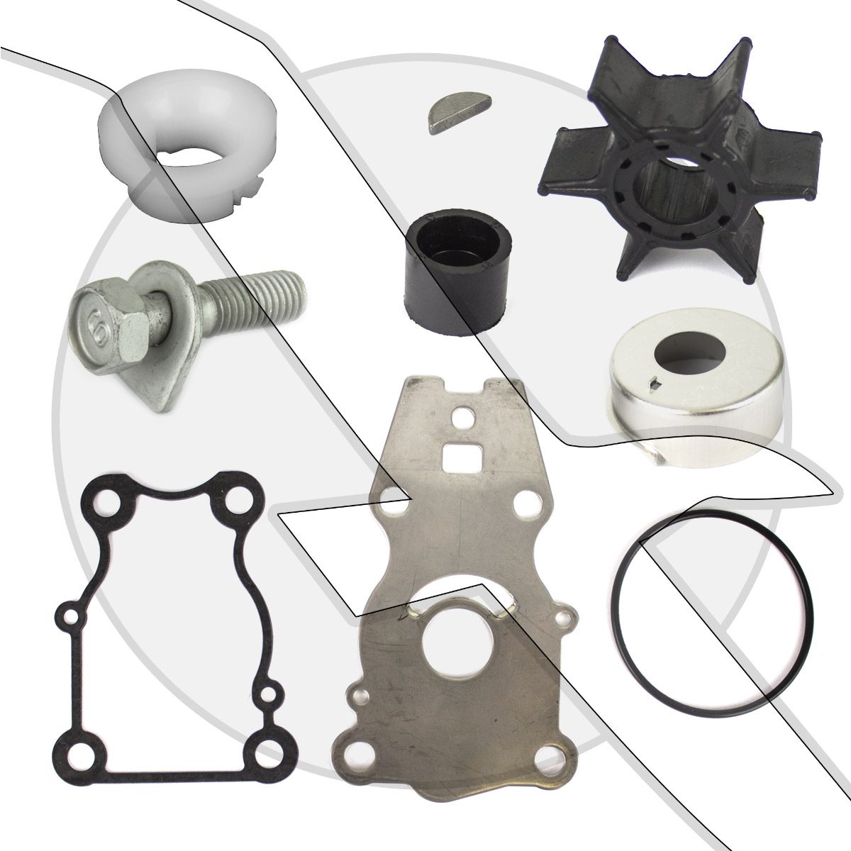 Water Pump Impeller Kit w// Base for Mercury Outboard 75//90//115//150 46-96146A8