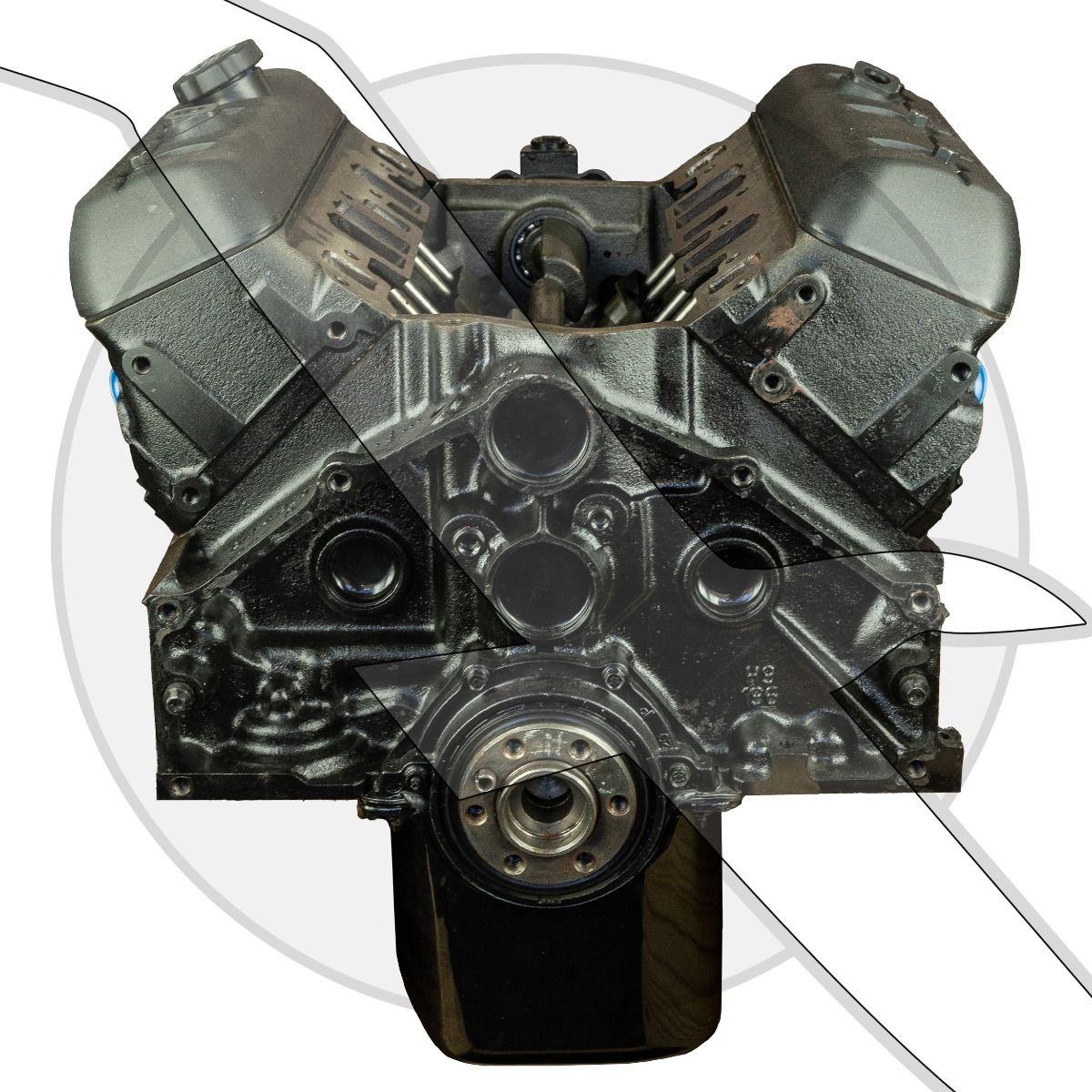 Mercruiser 4 3l v 6 longblock assembly